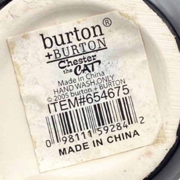 BURTON & BURTON Black & White "Chester The Cat" Hand-Painted, Raised Ceramic Mug - Picture 8 of 10